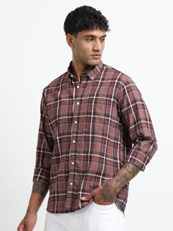 Dark purple white checks