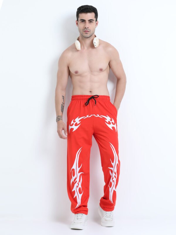 Orange maximalist White Printed relaxed fit, track pant
